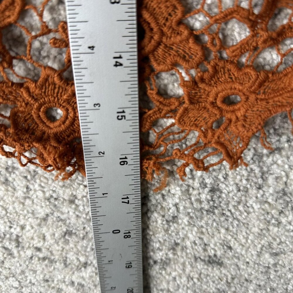 Free People Top Womens Small Rust Brown Crochet Lace Halter Crop Festival Boho - Picture 3 of 8